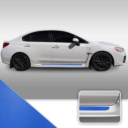 دائرة تنورة جانبية الباب لهجة فينيل صائق التفاف التوافق مع سوبارو WRX STI 2015 2016 2017 2018 2019 2020 - Matte Black in Kuwait