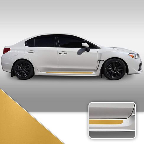دائرة تنورة جانبية الباب لهجة فينيل صائق التفاف التوافق مع سوبارو WRX STI 2015 2016 2017 2018 2019 2020 - Matte Black in Kuwait