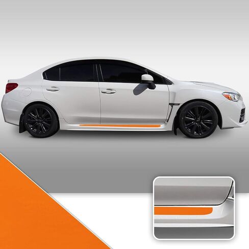 دائرة تنورة جانبية الباب لهجة فينيل صائق التفاف التوافق مع سوبارو WRX STI 2015 2016 2017 2018 2019 2020 - Matte Black in Kuwait
