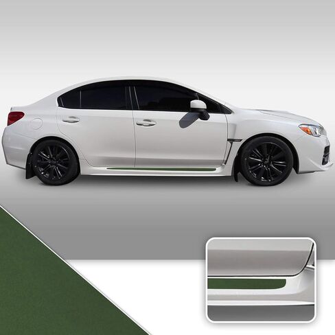دائرة تنورة جانبية الباب لهجة فينيل صائق التفاف التوافق مع سوبارو WRX STI 2015 2016 2017 2018 2019 2020 - Matte Black in Kuwait