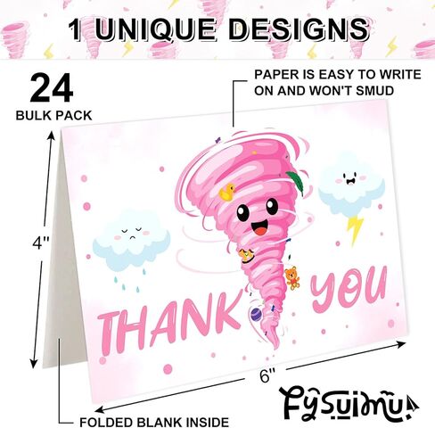 24 Pack Dinosaur Thank You Cards Bulk Cute Cartoon Greeting Cards with Envelopes Stickers Blank Note Cards for Birthday Baby Shower Party Supplies, 4 x 6 Inch in Kuwait