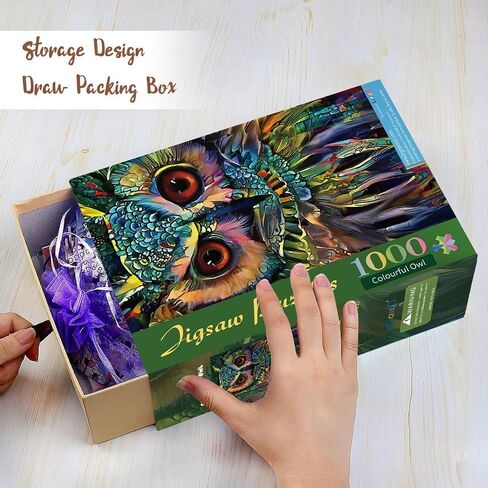 Ingooood Jigsaw Puzzle 1000 Pieces-Sneak Peek Series - Owl - Entertainment Toys for Adult Special Graduation or Birthday Gift Home Decor in Saudi Arabia