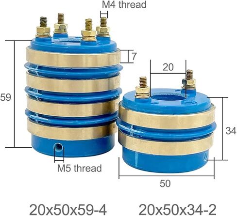 1 Pcs 20x50x59-4 20x50x34-2 Conductive Slip Ring Copper Rotary Packaging Machine Collector 6x12 Carbon Brush(20x50x59-4 J204) in Saudi Arabia