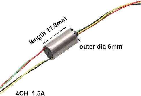 1 PCS mini Conductive Slip Ring Diameter 6/6.5/7.5mm 2/4/8/12CH 1A 2A Remote Control Drone Universal Anchor Fish brushless Motor Rotating Slip Ring(Dia.6.5mm 4CH 2A) in Saudi Arabia
