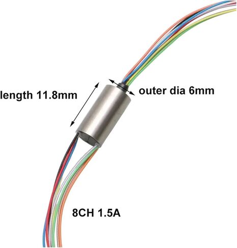 1 PCS mini Conductive Slip Ring Diameter 6/6.5/7.5mm 2/4/8/12CH 1A 2A Remote Control Drone Universal Anchor Fish brushless Motor Rotating Slip Ring(Dia.6.5mm 4CH 2A) in Saudi Arabia