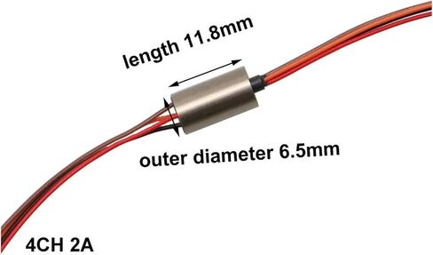 1 PCS mini Conductive Slip Ring Diameter 6/6.5/7.5mm 2/4/8/12CH 1A 2A Remote Control Drone Universal Anchor Fish brushless Motor Rotating Slip Ring(Dia.6.5mm 4CH 2A) in Saudi Arabia