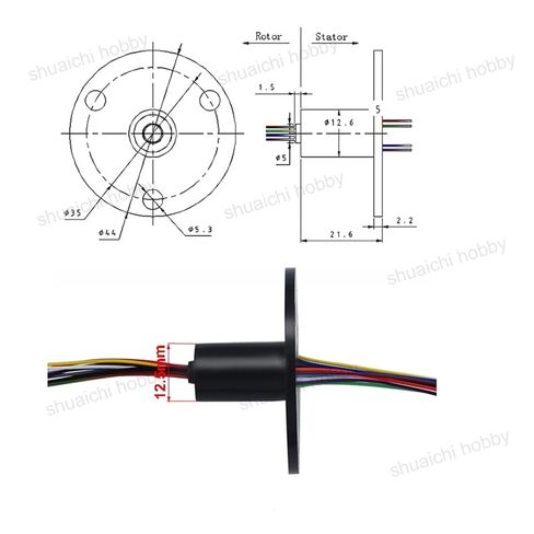 12.5mm 2a 12 قناة جامع حلقة 360 درجة الدوران حلقة قسيمة موصلة مع نوع شفة د in Kuwait