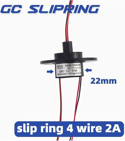 Slip Ring Collector Ring Carbon Brush Conductive Ring Conductive Brush SRC-22-04a/4 Channels 2A Diameter 22mm line Length 250mm col in Saudi Arabia