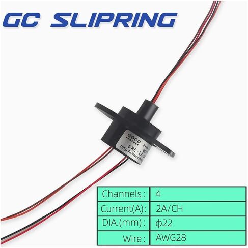 Slip Ring Collector Ring Carbon Brush Conductive Ring Conductive Brush SRC-22-04a/4 Channels 2A Diameter 22mm line Length 250mm col in Saudi Arabia