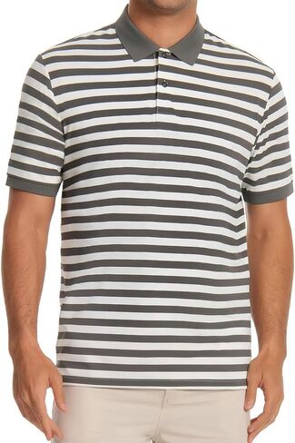 قميص الجولف الرجالي الأكمام قصيرة الأكمام مخططة DRI FIT الرطوبة الفتل القمصان البولو البيضاء للرجال رفيع in Kuwait