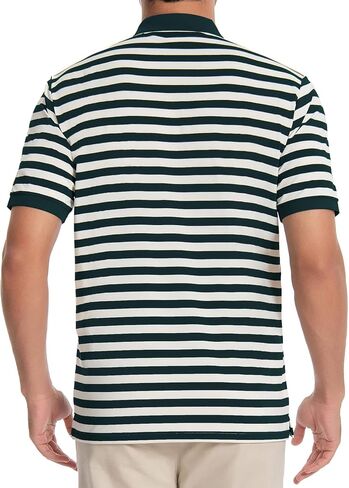 قميص الجولف الرجالي الأكمام قصيرة الأكمام مخططة DRI FIT الرطوبة الفتل القمصان البولو البيضاء للرجال رفيع in Kuwait