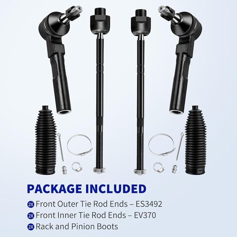 2WD Front Tie Rod Ends Kit for Chevrolet Silverado 1500 and GMC Sierra 1500 1999 2000 2001 2002 2003 2004 2005 2006, 4 Inner and Outer Tie Rod Ends 2 Boots, ES3492 EV370-6Pcs in Saudi Arabia