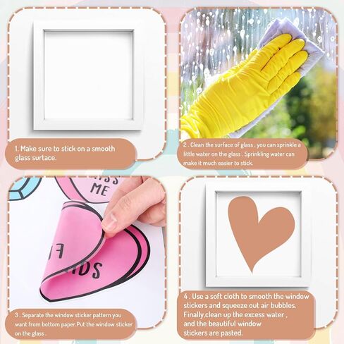 9 Sheet Back to School Window Clings Bohemian Style Heart Reusable Window Decal for School Home Classroom Glass Decor Boho Party Supplies in Saudi Arabia
