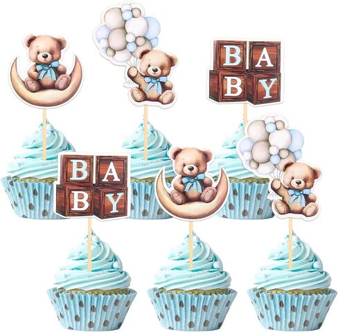 36 Pieces Gold Oh Baby Cupcake Toppers, Glitter Baby Shower Cupcake Picks Decorations for Celebrating Baby Shower Boys Girls Kids Birthday Theme Party Cake Decorations Supplies in Saudi Arabia