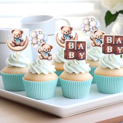 36 Pieces Gold Oh Baby Cupcake Toppers, Glitter Baby Shower Cupcake Picks Decorations for Celebrating Baby Shower Boys Girls Kids Birthday Theme Party Cake Decorations Supplies in Saudi Arabia