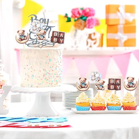 36 Pieces Gold Oh Baby Cupcake Toppers, Glitter Baby Shower Cupcake Picks Decorations for Celebrating Baby Shower Boys Girls Kids Birthday Theme Party Cake Decorations Supplies in Saudi Arabia
