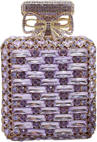 UMREN Women's Perfume Shaped Rhinestone Clutch Purses Sparkly Diamond Box Evening Bag Glitter Party Wedding Handbag in Saudi Arabia