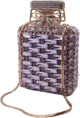UMREN Women's Perfume Shaped Rhinestone Clutch Purses Sparkly Diamond Box Evening Bag Glitter Party Wedding Handbag in Saudi Arabia