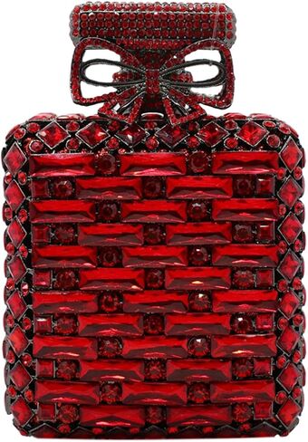 UMREN Women's Perfume Shaped Rhinestone Clutch Purses Sparkly Diamond Box Evening Bag Glitter Party Wedding Handbag in Saudi Arabia