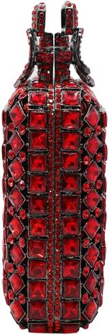 UMREN Women's Perfume Shaped Rhinestone Clutch Purses Sparkly Diamond Box Evening Bag Glitter Party Wedding Handbag in Saudi Arabia