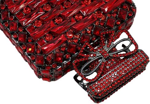 UMREN Women's Perfume Shaped Rhinestone Clutch Purses Sparkly Diamond Box Evening Bag Glitter Party Wedding Handbag in Saudi Arabia