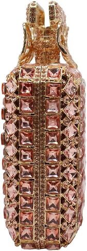 UMREN Women's Perfume Shaped Rhinestone Clutch Purses Sparkly Diamond Box Evening Bag Glitter Party Wedding Handbag in Saudi Arabia