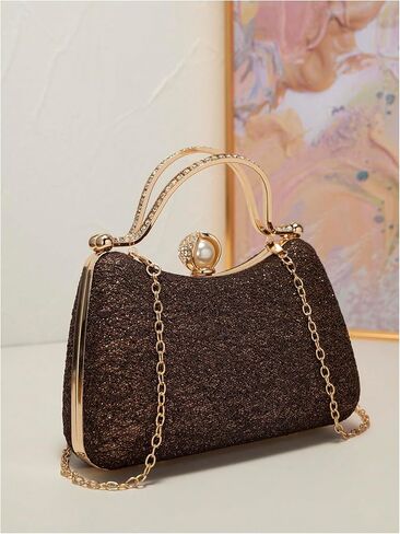 SweatyRocks Women's Glitter Evening Bag Shiny Chain Strap Clutch Purses Formal Cocktail Handbags in Saudi Arabia