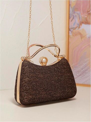 SweatyRocks Women's Glitter Evening Bag Shiny Chain Strap Clutch Purses Formal Cocktail Handbags in Saudi Arabia