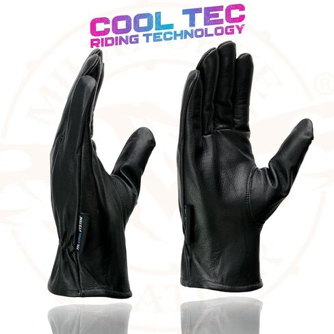 Milwaukee Leather MG7596 Men's Black Leather Motorcycle Rider Unlined Gloves w/Cool-Tec Leather Treatement in Saudi Arabia
