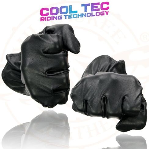 Milwaukee Leather MG7596 Men's Black Leather Motorcycle Rider Unlined Gloves w/Cool-Tec Leather Treatement in Saudi Arabia