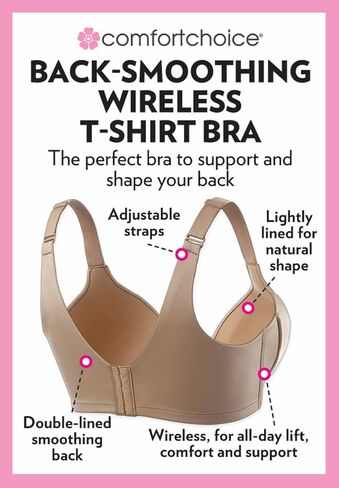 Comfort Choice Women's Plus Size Back-Smoothing Wireless T-Shirt Bra in Saudi Arabia