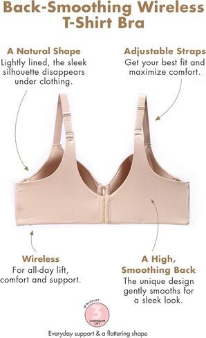 Comfort Choice Women's Plus Size Back-Smoothing Wireless T-Shirt Bra in Saudi Arabia