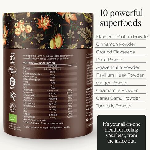 Aduna Advanced Superfood Digestion Blend | 100% Organic Powder for Smoothies/Juices & Yoghurt | 250g Resealable and Recyclable Pack in Saudi Arabia