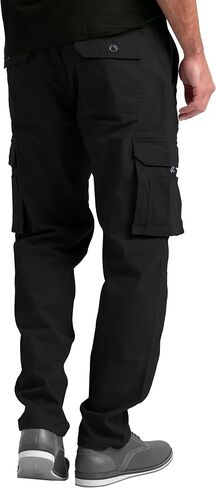 Mens Cargo Stretch Pants Premium Relaxed Fit Straight Outdoor Workout Regular Fit Pants with Pockets in Kuwait