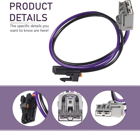 Blower Motor Wiring Harness, Warm air Blower Wire Harness Connector, 22957044 Fan Motor Connector Cable Replacement, Plug-and-Play Heater Accessories, Compatible with Chevrolet (Purple) in Saudi Arabia
