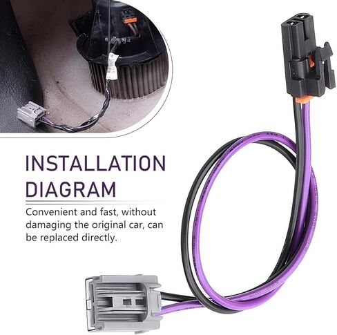 Blower Motor Wiring Harness, Warm air Blower Wire Harness Connector, 22957044 Fan Motor Connector Cable Replacement, Plug-and-Play Heater Accessories, Compatible with Chevrolet (Purple) in Saudi Arabia