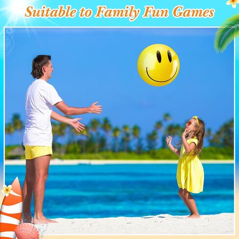 12 Pcs Smile Inflatable Beach Balls 12 Inch Summer Beach Pool Party Balls Toys Bulk Yellow Smile Face Water Balls for Summer Vacation Swimming Pool Games Birthday Party Favors in Saudi Arabia