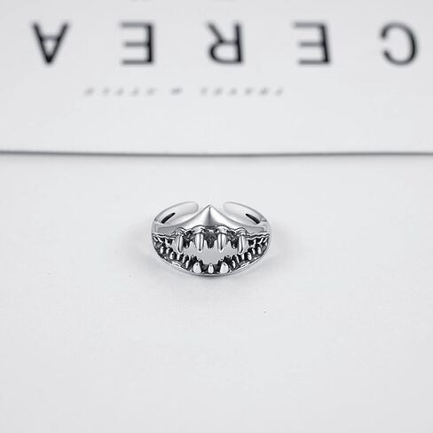 Praymos 925 Sterling Silver Snake/Shark Rings حلقة مفتوحة قابلة للتعديل للنساء مع مربع المجوهرات حجم 7-9 in Kuwait