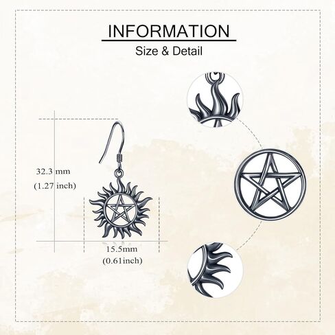 URONE Supernatural Earrings 925 Sterling Silver Anti Possession Dangle Earrings Amulet Jewelry Gifts for Women Men in Saudi Arabia
