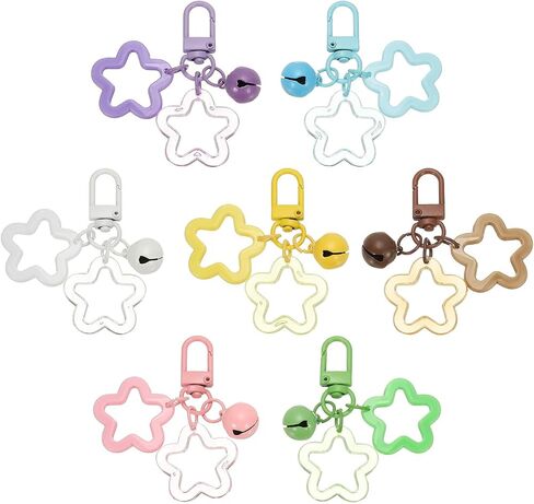 سلسلة Keychain Star Star ، Candy Color Acrylic Pentagram keychain Stars Charms Bell Keychains Clip Clip in Kuwait