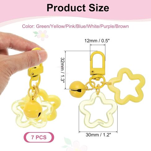 سلسلة Keychain Star Star ، Candy Color Acrylic Pentagram keychain Stars Charms Bell Keychains Clip Clip in Kuwait