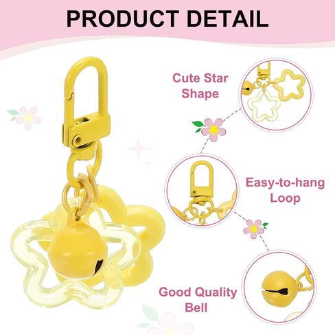 سلسلة Keychain Star Star ، Candy Color Acrylic Pentagram keychain Stars Charms Bell Keychains Clip Clip in Kuwait