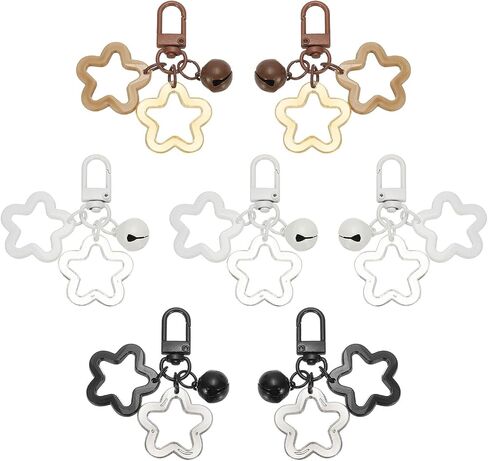 سلسلة Keychain Star Star ، Candy Color Acrylic Pentagram keychain Stars Charms Bell Keychains Clip Clip in Kuwait