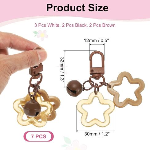 سلسلة Keychain Star Star ، Candy Color Acrylic Pentagram keychain Stars Charms Bell Keychains Clip Clip in Kuwait