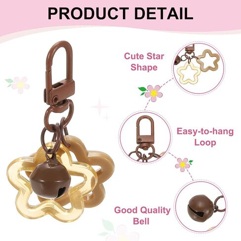 سلسلة Keychain Star Star ، Candy Color Acrylic Pentagram keychain Stars Charms Bell Keychains Clip Clip in Kuwait