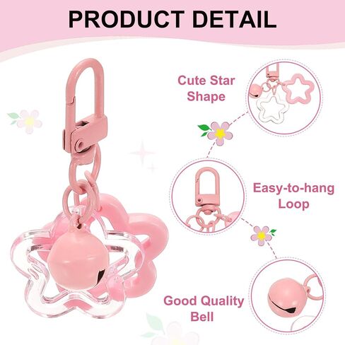 سلسلة Keychain Star Star ، Candy Color Acrylic Pentagram keychain Stars Charms Bell Keychains Clip Clip in Saudi Arabia