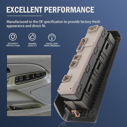 89045129 مفتاح النافذة الرئيسية مع مفتاح مرآة قابلة للطي لعام 2003-2006 Silverado Avalanche Suburban Tahoe Sierra Yukon Escalade Light Gray Bezel 15883319 15883320 in Saudi Arabia