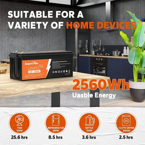 Ampere Time 12V 200ah Plus LifePo4 Deep Cycle Lithium Battery ، Bemined-In 200A BMS ، أكثر in Saudi Arabia