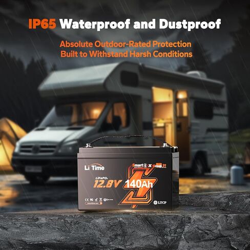 Litime 12v 140ah Bluetooth LifePo4 Lithium Battery 150a BMS Deep Cycle Performance for RV ، ومقطورات السفر ، ومحرك التصيد. (المجموعة 31) in Kuwait