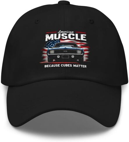 American Muscle Dad Hat – Because Cubes Matter Classic Camaro SS Car Graphic Cap in Saudi Arabia
